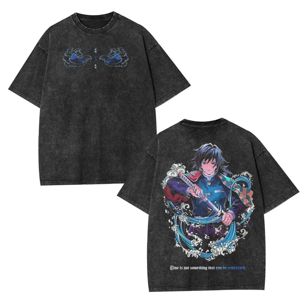 Anime Demon Slayer T-Shirt Vintage Cotton Graphic Tee