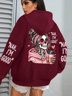 Expensive Talks Back Funny Printing Womens Hoodie Loose Multicolor Pullovers Fleece Autumn Sportswear Casual Pocket Hoody - cankarfashion
