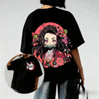Demon Slayer Anime Couple T-shirt - Oversized Fashion