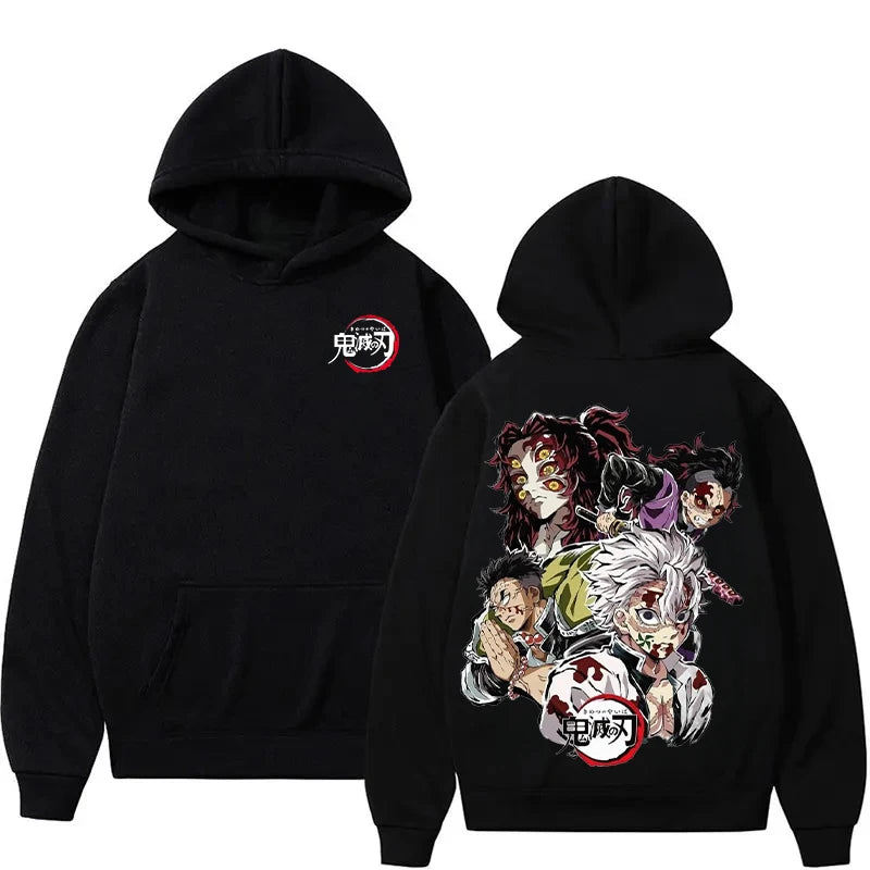 Demon Slayer Style Casual Hooded Sweatshirt