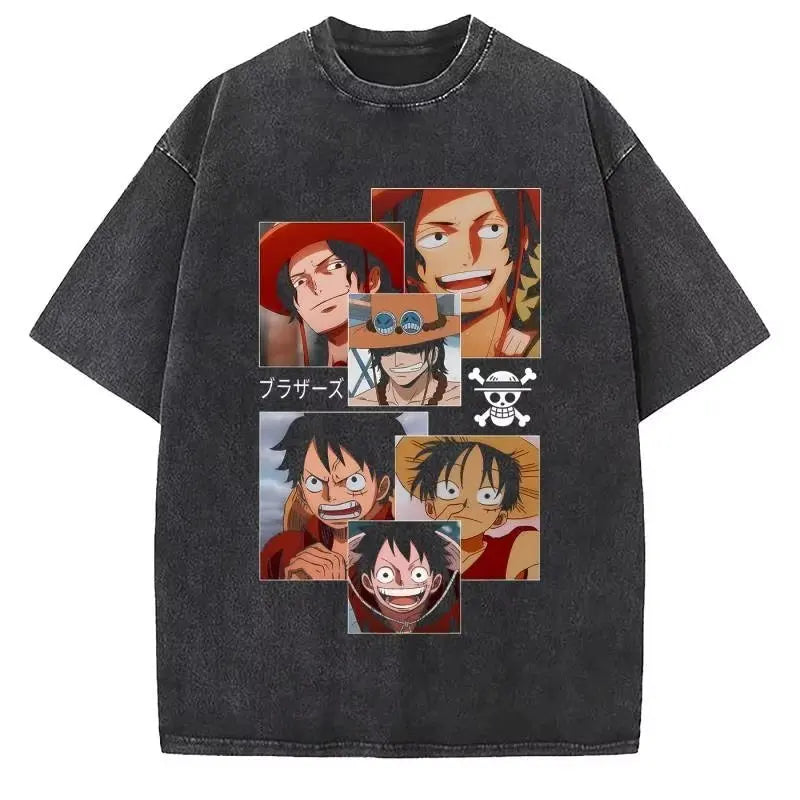 Anime One Piece Luffy Vintage Graphic T-Shirt