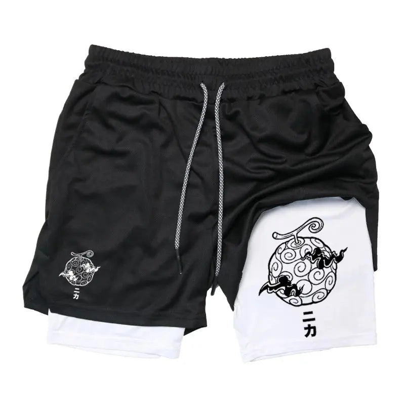 Unisex Luffy Anime 2-in-1 Sportswear Shorts