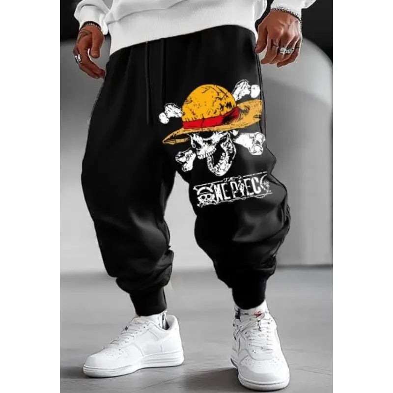 2026 One Piece Anime Print Baggy Joggers for Men