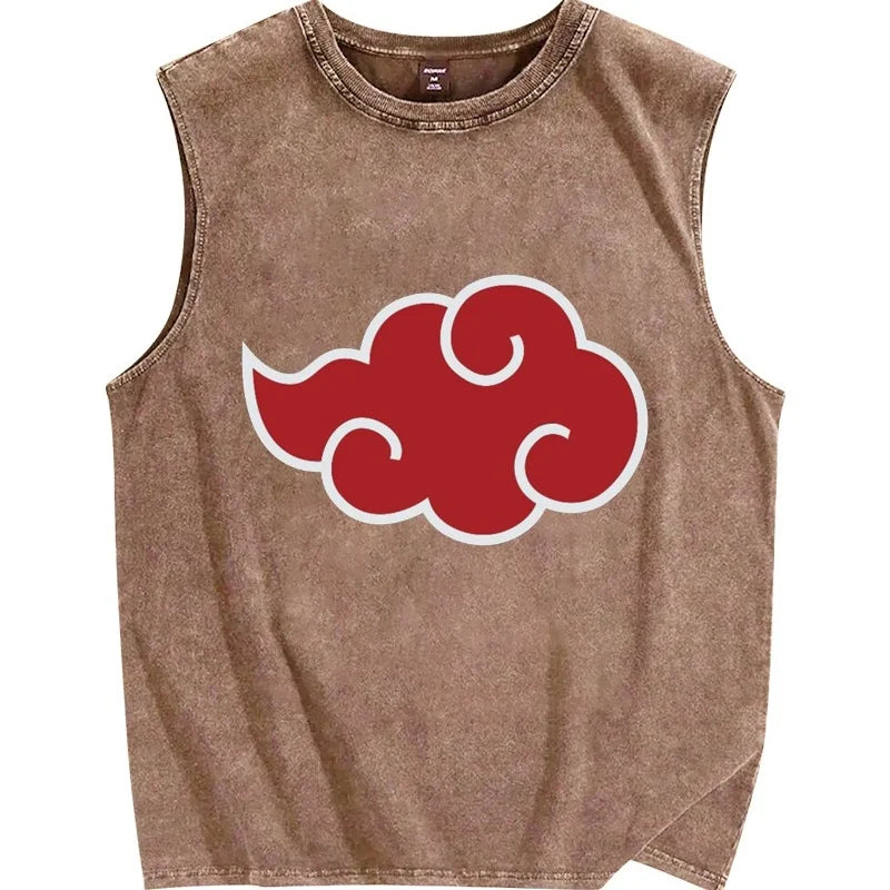 Y2K Vintage Akatsuki Print Sleeveless Tank Top