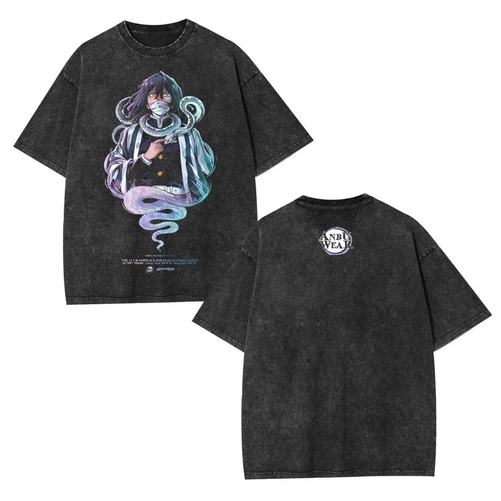 Anime Demon Slayer T-Shirt Vintage Cotton Graphic Tee