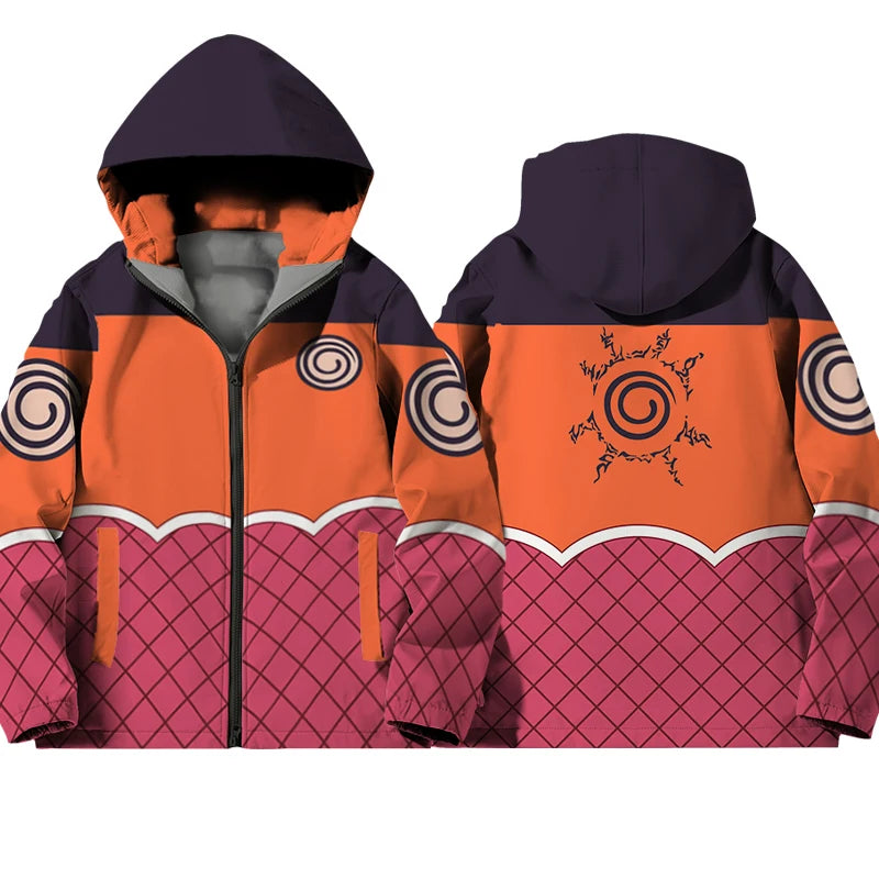 Naruto Akatsuki Fleece-Lined Zip-Up Hoodie