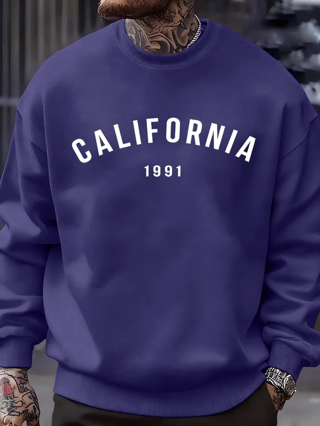 California Letter 1991 Design Man Sweatshirts Fashion Multicolor Pullover Fleece Casual Clothes Crewneck Sportswear Autumn Tops - cankarfashion