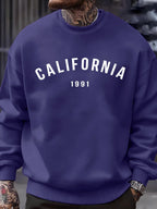 California Letter 1991 Design Man Sweatshirts Fashion Multicolor Pullover Fleece Casual Clothes Crewneck Sportswear Autumn Tops - cankarfashion