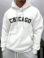 Street Letter Chicago Printing Hoodies For Men Pocket Drawstring Pullovers Thermal Fleece Soft Sweatshirts Autumn Casual Clothes - cankarfashion