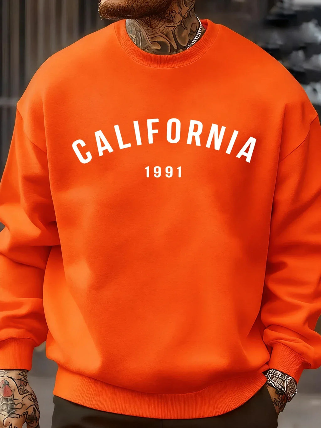 California Letter 1991 Design Man Sweatshirts Fashion Multicolor Pullover Fleece Casual Clothes Crewneck Sportswear Autumn Tops - cankarfashion