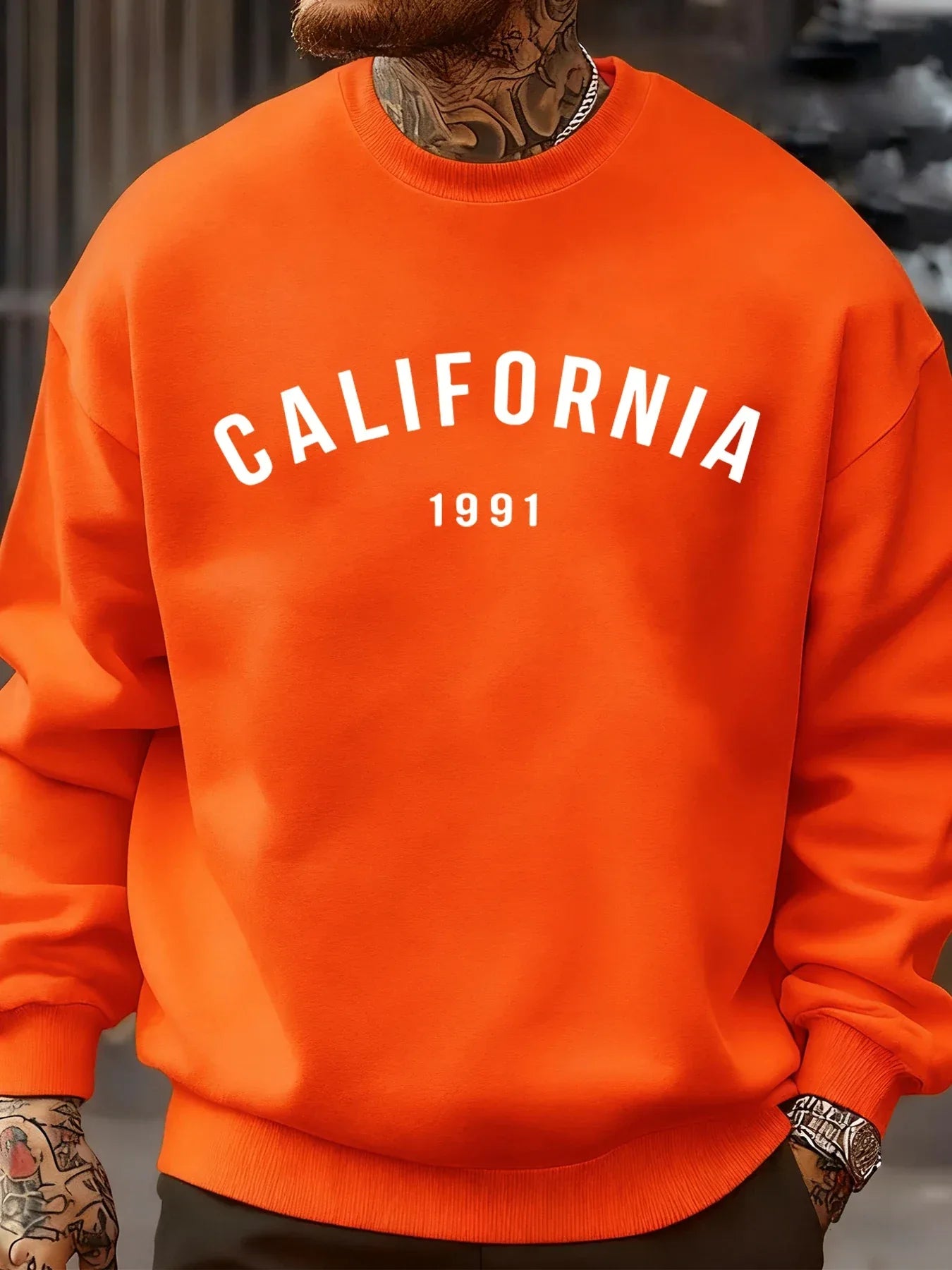 California Letter 1991 Design Man Sweatshirts Fashion Multicolor Pullover Fleece Casual Clothes Crewneck Sportswear Autumn Tops - cankarfashion