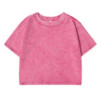 Solid Slim Washed T-Shirt Female Fashion Soft Cotton Streetwear Casual Sport Short Sleeve Cool Retro Crop Clothing For Women - cankarfashion