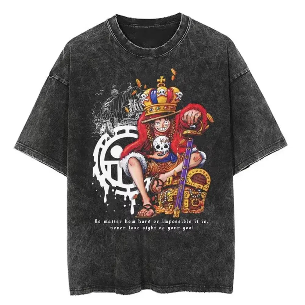 Anime One Piece Luffy Vintage Graphic T-Shirt