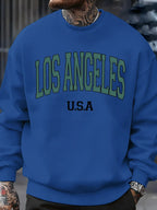 Los Angeles Usa Letter Pattern Men Sweatshirt Casual Oversize Sportswear All-Match Fleece Pullovers Crewneck Fashion Man Tops - cankarfashion