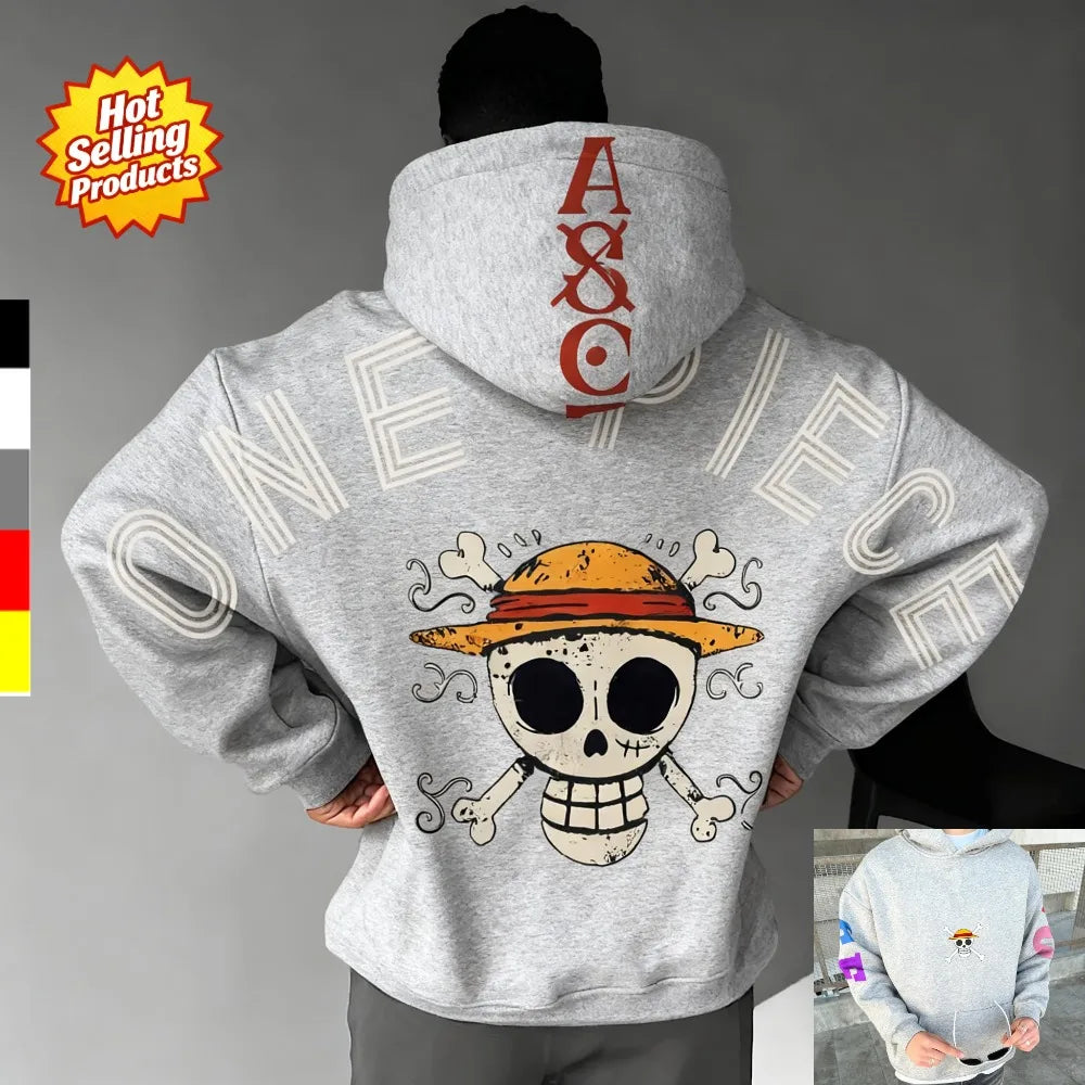 One Piece Luffy Graphic Hoodie - Unisex Oversized Sweatshirt