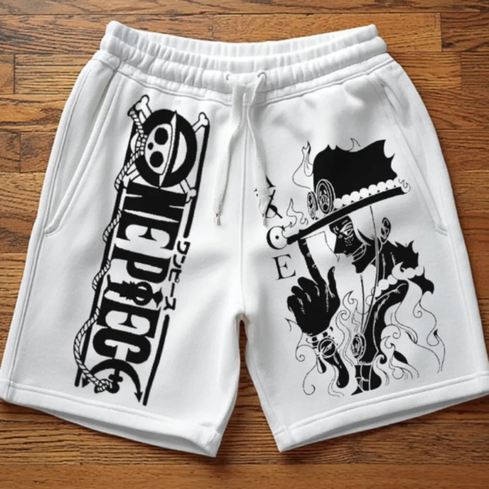 ONE PIECE Luffy Sauron Printed Cotton Shorts