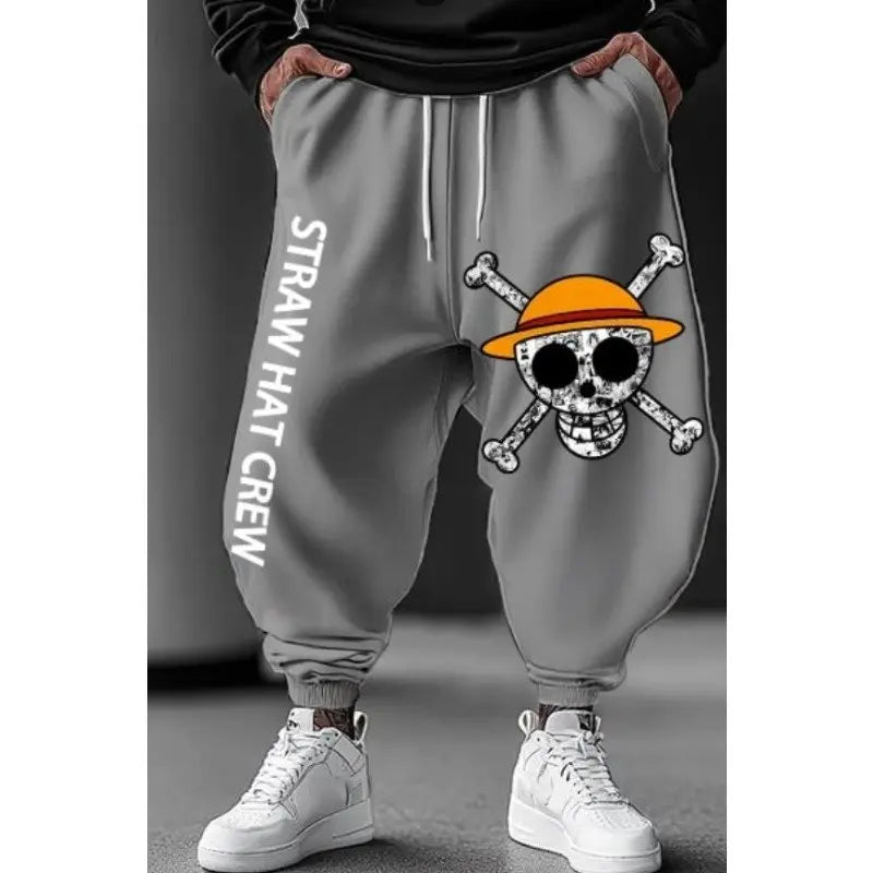 2026 One Piece Anime Print Baggy Joggers for Men