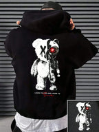 Cartoon Machine Bear Print Pullovers Men Cartoons Creative Hoodie Oversize Fashion Clothing All-Match Autumn Winter Male Hoody - cankarfashion
