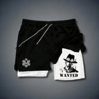 Unisex Luffy Anime 2-in-1 Sportswear Shorts