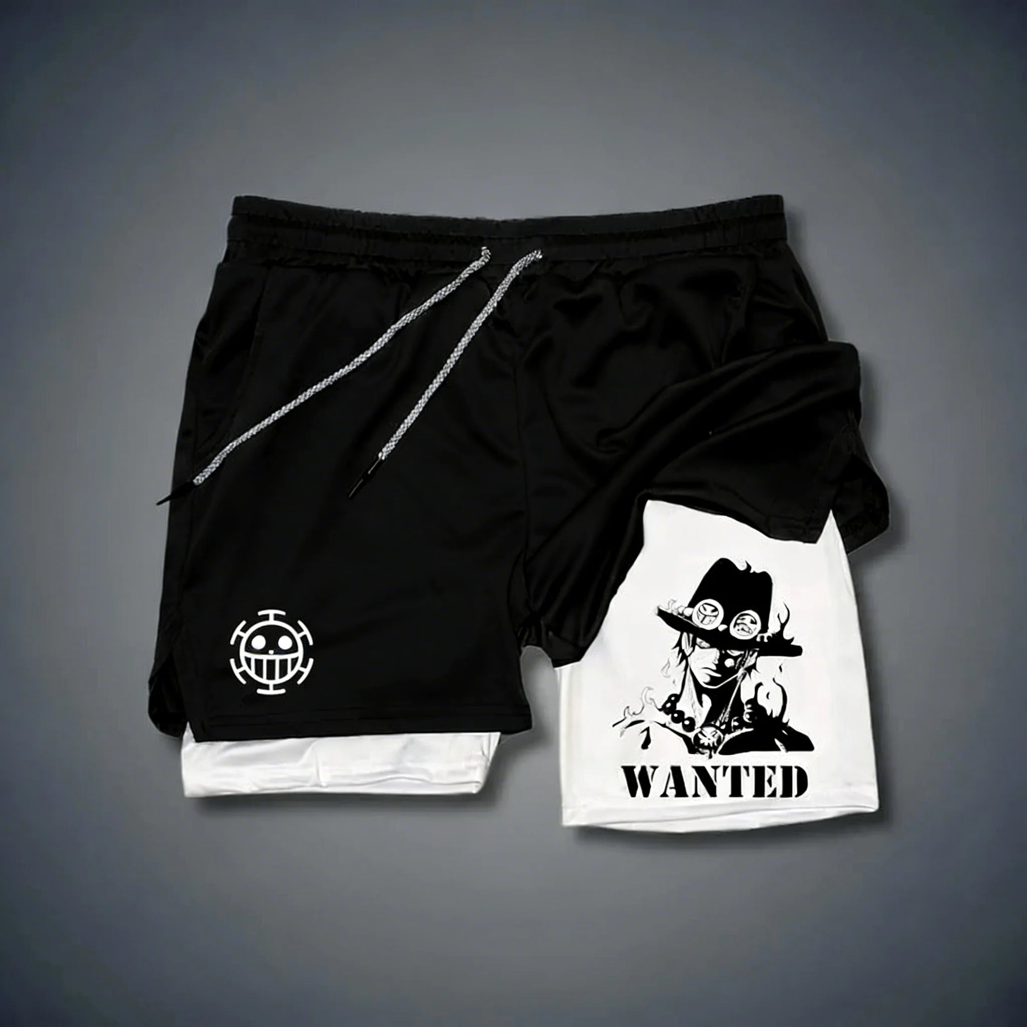 Unisex Luffy Anime 2-in-1 Sportswear Shorts