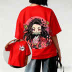 Demon Slayer Anime Couple T-shirt - Oversized Fashion