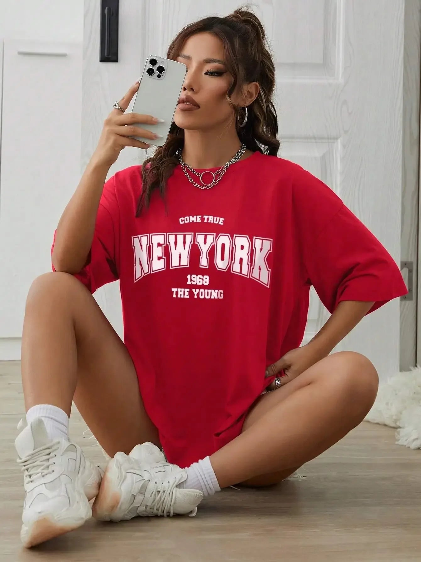 When 1968 The New York Is Young Cotton Woman Tshirts Oversize Daily Tshirts Creativity Streettshirt Individual Casual Clothes - cankarfashion