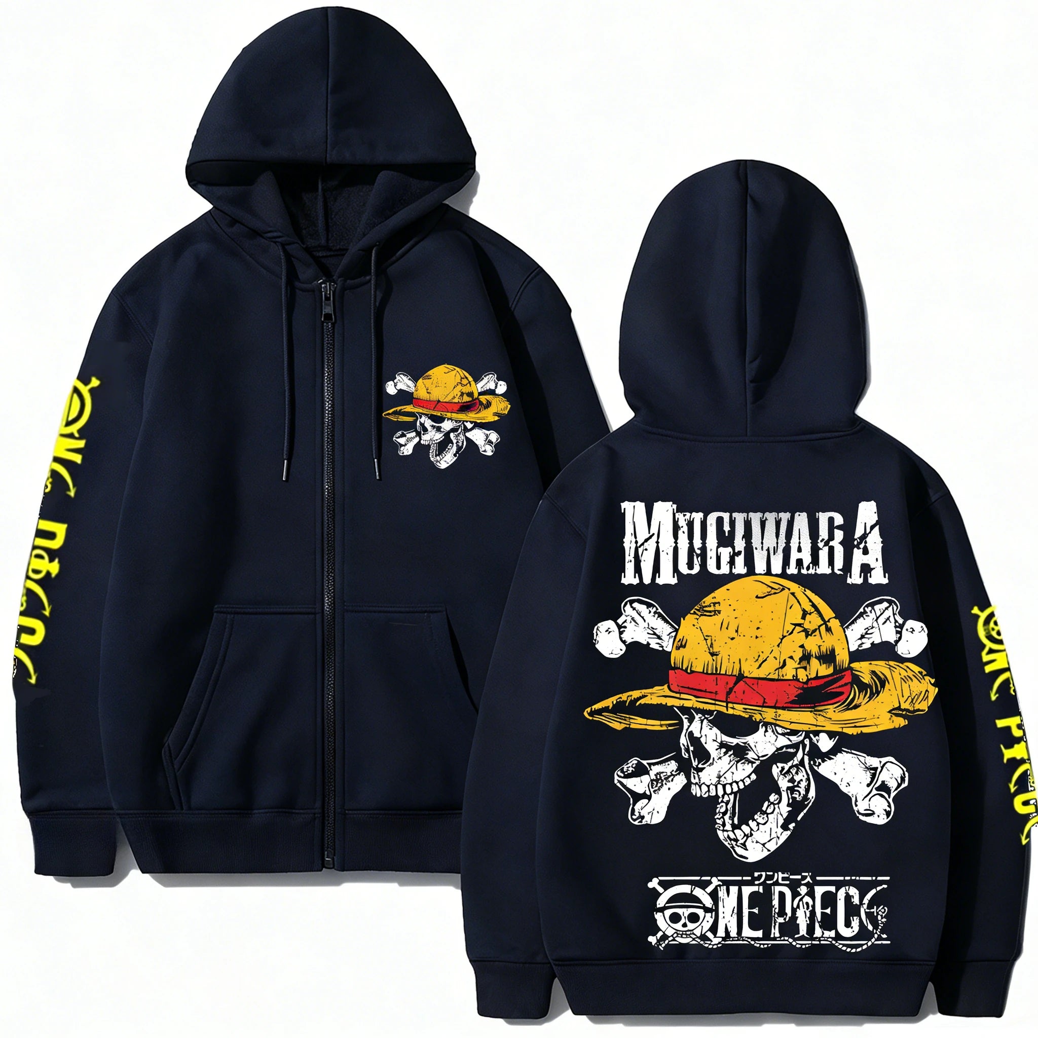 One Piece Mugiwara Zip Up Hoodie - Anime Streetwear