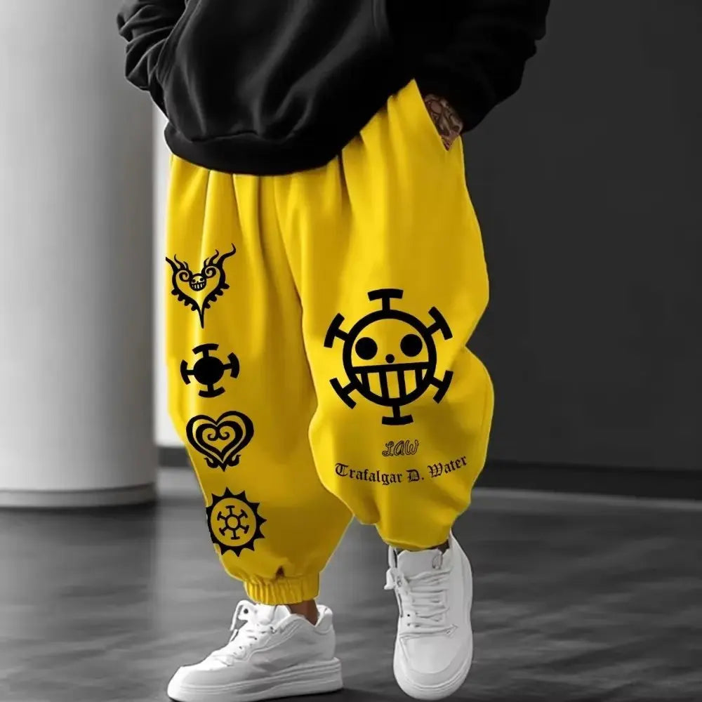 2026 One Piece Anime Print Baggy Joggers for Men