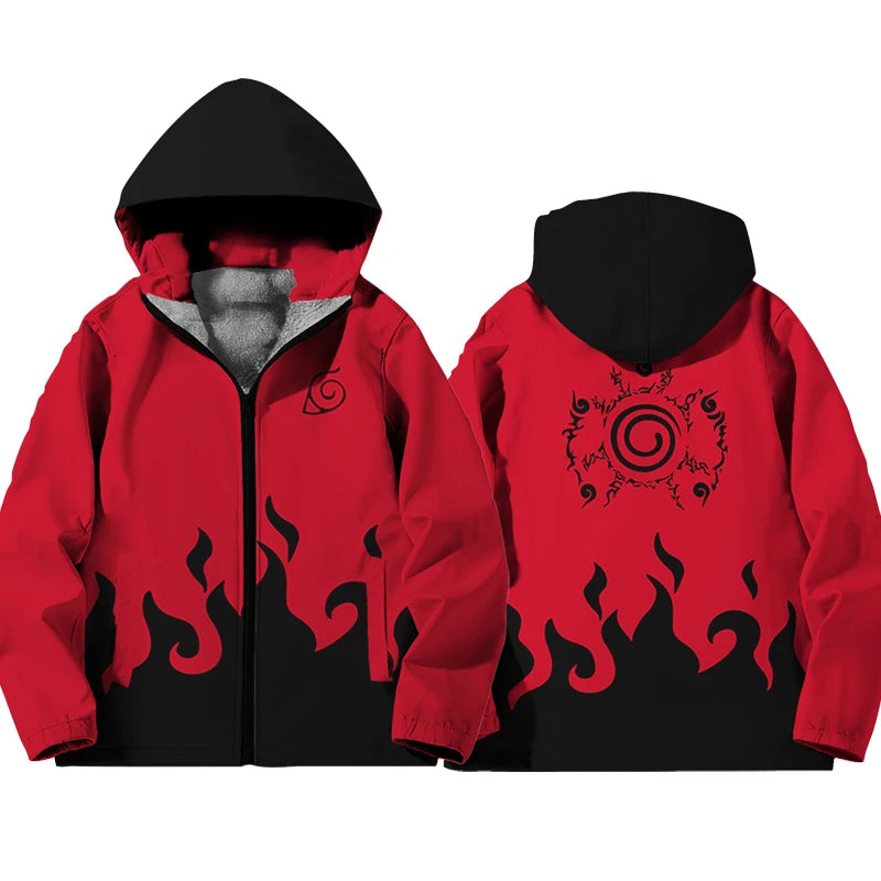 Naruto Akatsuki Fleece-Lined Zip-Up Hoodie