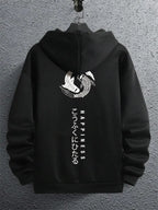 Japanese Cartoon Printing Men Hoody O-Neck All Match Loose Sweatshirt Fashion Fleece Basic Daily Hoodie Autumn Novelty Clothes - cankarfashion