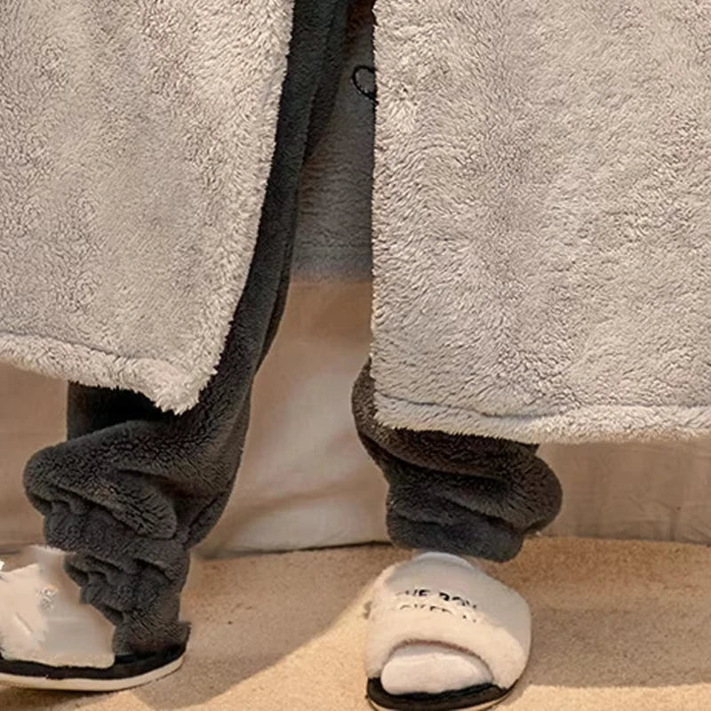 One Piece Luffy Coral Fleece Bathrobe Set for Men