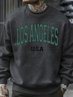 Los Angeles Usa Letter Pattern Men Sweatshirt Casual Oversize Sportswear All-Match Fleece Pullovers Crewneck Fashion Man Tops - cankarfashion