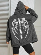 His Angel Creative Wings Art Letter Printing Zipper Hoodies Woman Y2K Hoodie Casual Soft Hoody Fleece Comfortable Streetwear - cankarfashion