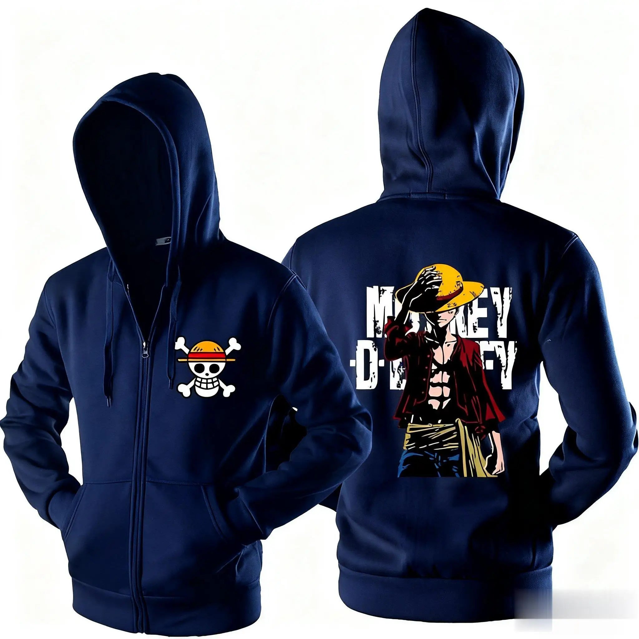 One Piece Luffy Zipper Hooded Jacket for Men & Women