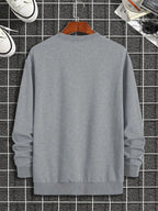 Men's autumn and winter fashionable casual loose cool bear cartoon graphic print fleece long sleeved round neck sweatshirt - cankarfashion