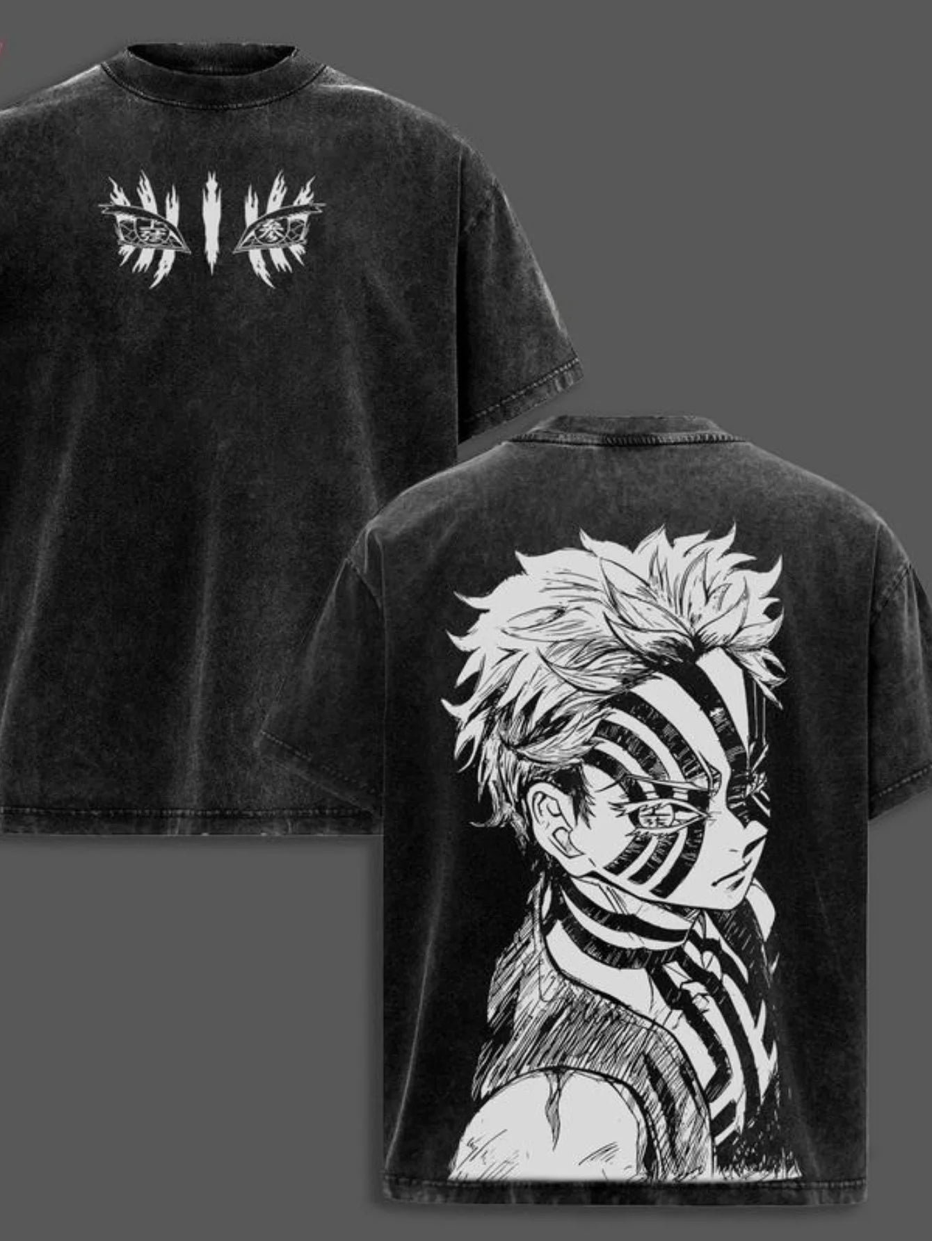 Washed Cotton Anime T-shirt for Men