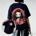 Demon Slayer Anime Couple T-shirt - Oversized Fashion