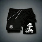Unisex Luffy Anime 2-in-1 Sportswear Shorts