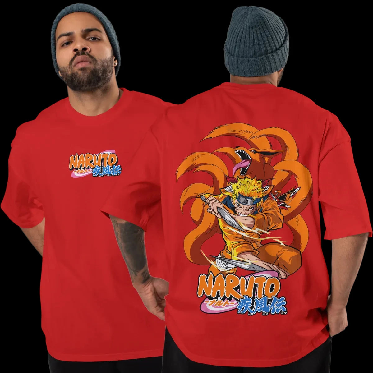 Naruto Kurama Nine-Tails Graphic T-Shirt for Men