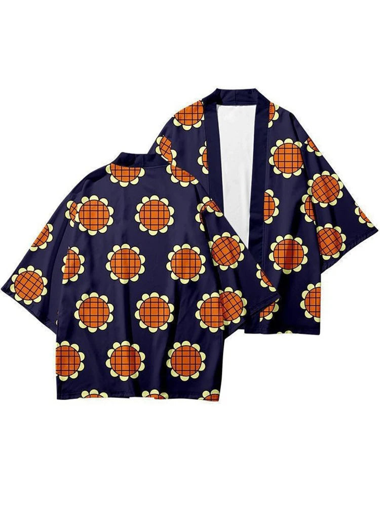 Anime Luffy Sunflower Kimono Cosplay Costume