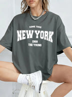 When 1968 The New York Is Young Cotton Woman Tshirts Oversize Daily Tshirts Creativity Streettshirt Individual Casual Clothes - cankarfashion