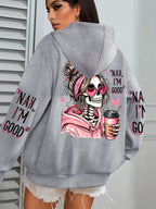 Expensive Talks Back Funny Printing Womens Hoodie Loose Multicolor Pullovers Fleece Autumn Sportswear Casual Pocket Hoody - cankarfashion