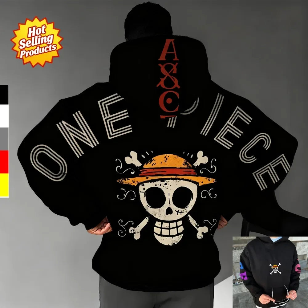One Piece Luffy Graphic Hoodie - Unisex Oversized Sweatshirt