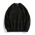 TFETTERS Brand Purple Sweatshirt Mans Suede O Neck Autumn Winter Baggy Men Sweatshirts Casual Long Sleeve 2025 New Male Tops - cankarfashion