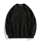 TFETTERS Brand Purple Sweatshirt Mans Suede O Neck Autumn Winter Baggy Men Sweatshirts Casual Long Sleeve 2025 New Male Tops - cankarfashion