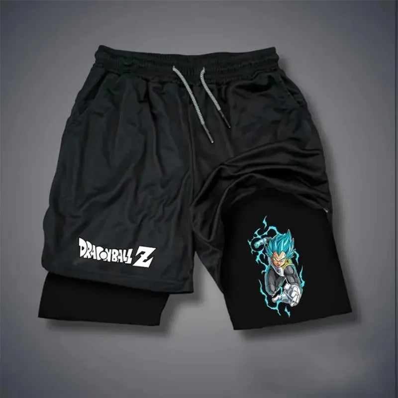 Dragon Ball Goku & Vegeta Double Layer Shorts for Men