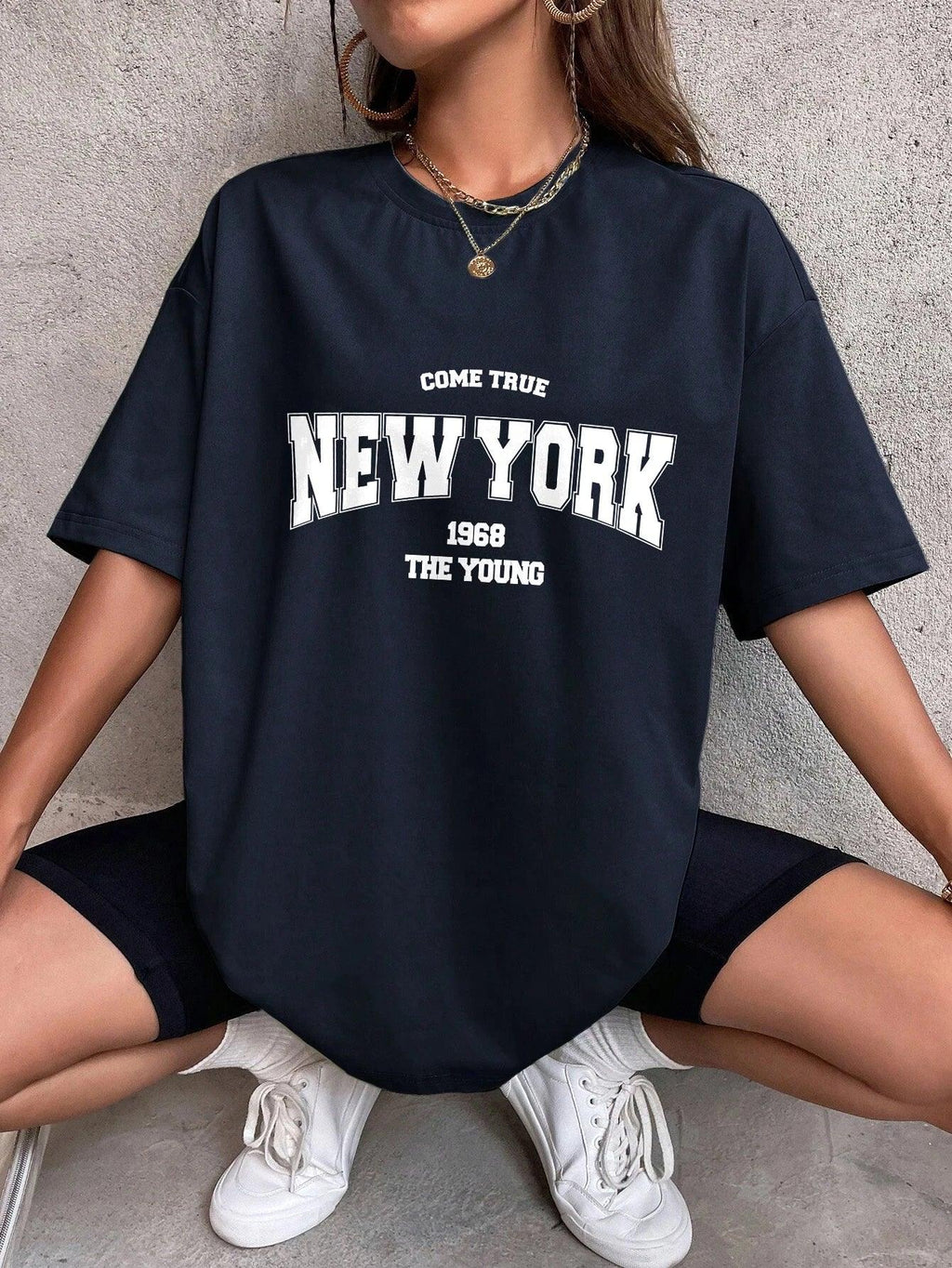 When 1968 The New York Is Young Cotton Woman Tshirts Oversize Daily Tshirts Creativity Streettshirt Individual Casual Clothes - cankarfashion