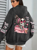 Expensive Talks Back Funny Printing Womens Hoodie Loose Multicolor Pullovers Fleece Autumn Sportswear Casual Pocket Hoody - cankarfashion