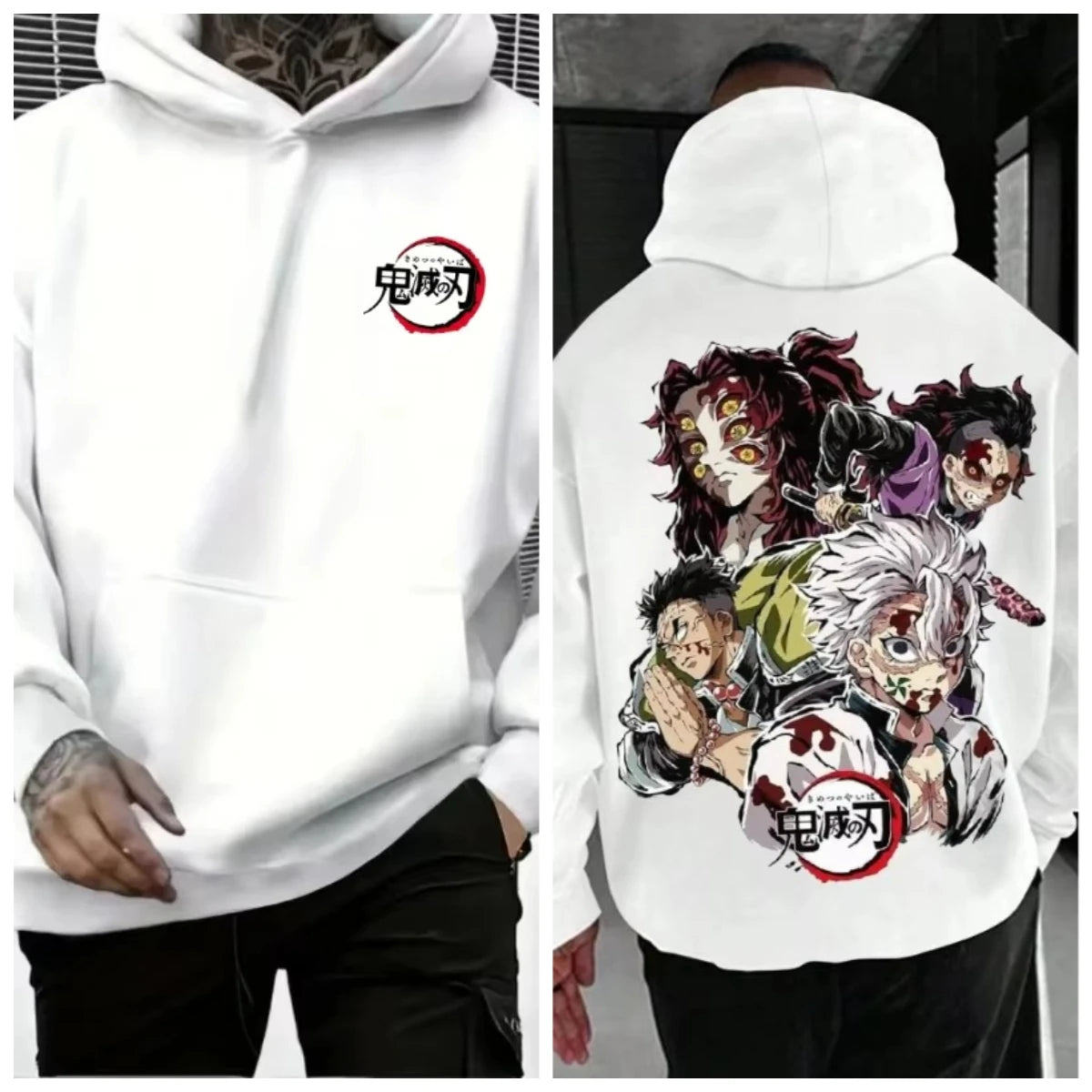Demon Slayer Style Casual Hooded Sweatshirt