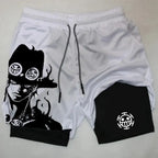 Unisex Luffy Anime 2-in-1 Sportswear Shorts
